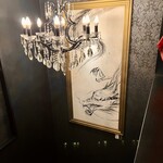 イタリアン チャイナバル村塾 - 階段の水墨画