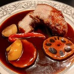 イタリアン チャイナバル村塾 - 黒酢の酢豚1590円