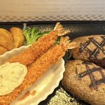 ビッグボーイ - 料理写真:大俵ハンバーグ(200g)&エビフライ¥1450