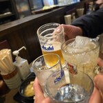 串坊 - あと、何でか仲良くなった隣のお兄ちゃんとなほちゃんと私の長男とで、乾杯(๑´•ω•)っ