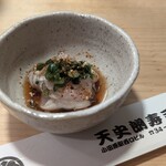 天史朗鮨 - お通し　サバふぐのたたき