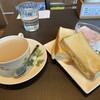 428コーヒーショップ - 料理写真:モーニングA タマゴとハムのトーストサンド、カフェオレ　600円