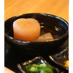 道の駅草津　グリーンプラザからすま　ベジカフェ - おでんは、卵、大根、こんにゃくいずれも一つ５０円