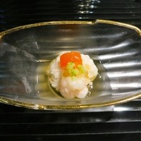 和食 浮橋 - 古都コース(10500円)・先附 長芋素麺 黄身味噌漬 海老葛打ち 胡瓜 キラキラ