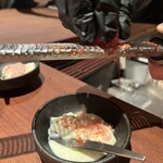 鶏匠 膳 - 苺シャーベットon杏仁豆腐