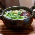 よし町 - 2025.2 残り汁に野菜（白菜、長葱、せり、椎茸、えのき茸、春雨）