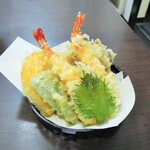 奥出雲 そば処 一福 - 天ざる蕎麦の天ぷら