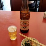大宝ラーメン - 料理写真:ファーストスクイーズでカソパーイ！お通しのお浸し（ちゃんとおひたさって）、ボコカマ入りだぜぇ！？