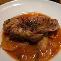 シャンパン食堂 - B.備中高原鶏もも肉のロティ、野菜の煮込み添え