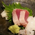 懐韻 - お造り・メジマグロとヒラメ  4300円のコース
                                