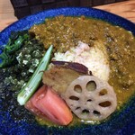 ジャパニーズ スパイス カリー ワッカ - 二月の限定「長岡生姜醬油スープの出汁キーマカレー」（1,500圓）
                                「ライス大盛」（300g、200圓）。