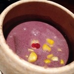 京 上賀茂 御料理秋山 - お凌ぎ　古代米のすり流し