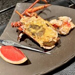 神楽坂 鉄板焼 向日葵 - グレープフルーツが添えてありました