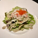 神楽坂 鉄板焼 向日葵 - ズワイガニのサラダ　蟹味噌ドレッシングも美味しい
