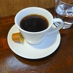 キッチン ブルー グローブ - ホットコーヒーのアップ