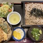 更科 - 天丼セット(ざるそば)