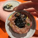 一石三鳥 - 最中サンド　ねぎりに海苔