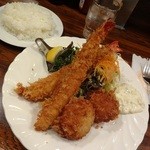 海老フライとホタテフライ