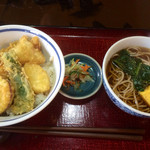Taiheian - 肉野菜天丼＆そば￥700