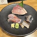 日本酒スタンド酛 - お刺身三種盛り