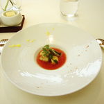 レストランひらまつ レゼルヴ - トマトのガスパチョ カマスのフリット