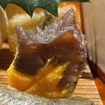 銀座 しのはら - 黄身寿司にキンコ　本当に鬼の金棒