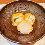 厨 花膳 - 鮟鱇と海老芋の変り揚げ
