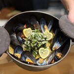 銀座 大石 - ムール貝・ご飯・スープをかけて