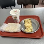 四海豆漿大王 - 温豆漿　豚肉入り焼餅玉子、玉子パイ