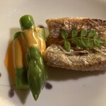 今 - 太刀魚のバター焼きとアスパラ自家製マヨネーズ