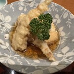 海鮮茶屋 一鮮 - 【2025.2.28(金)】日替りランチの豆腐とひき肉のはさみ揚げ＆ちくわ天