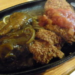 焼肉&グリル　貴坂 - 和牛100％ハンバーグステーキ＆朝びき若鶏のカツレツ