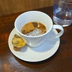 キッチン ブルー グローブ - ホットコーヒーへ