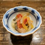 番屋ながさわ - お通しは魚のマリネでした♪