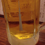 もつ焼き　酒場野田 - 634ジョッキで生ビール