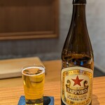 好日 - サッポロ ラガービール 赤星 中瓶。