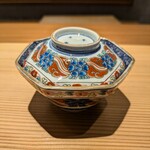 好日 - 先付：栗と菱の実の蒸し飯。