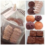 喫茶 tameiki - 別の日のテイクアウト✨バレンタイン限定おやつセット)1,890円✨チョコとカルダモンのディアマンクッキー、いちごのメレンゲ、チョコのミニフィナンシェ、いちごとホワイトチョコのクッキー、ブラウニー。