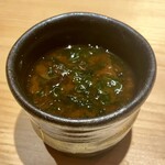 鮨処 池上 - 天草の新物のアオサの赤出汁