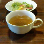 雪詩慕雲 - ランチのサラダとスープ