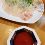 えび寿し - かわはぎ薄造り