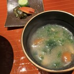 おい河 - ナメコとお揚げさんのお味噌汁