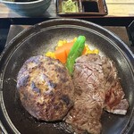 一syo庵 - 和牛ハンバーグ＆和牛ぶつ切りステーキ60gトッピング