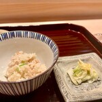 多仁本 - 三杯目は海老芋のご飯　最高ですね♫