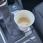 はげたこ - 車の中で、玉子スープを飲みながら待つ。