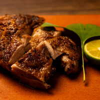 【シャモ鶏　炭焼き　柚子胡椒】