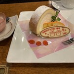 高松甲羅本店 - オットは、桜色のゼリー　サプライズのお誕生日ケーキ❣️ホットコーヒー☕︎