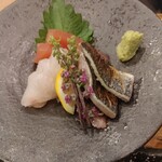 赤羽金太郎 - 『刺身三点盛…まぐろ・いわし・たい』