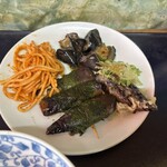 惣菜 田中 - 茄子料理三種とナポリタン