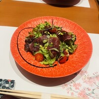 銀座 牛乃季 - 黒毛和牛の生ハムのサラダ